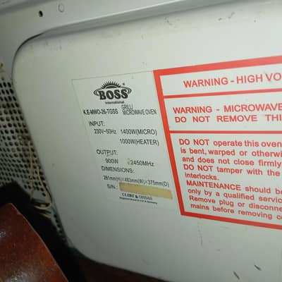 Boss International Grill Microwave Oven  (Model: KE-MWO-26-TGSS).