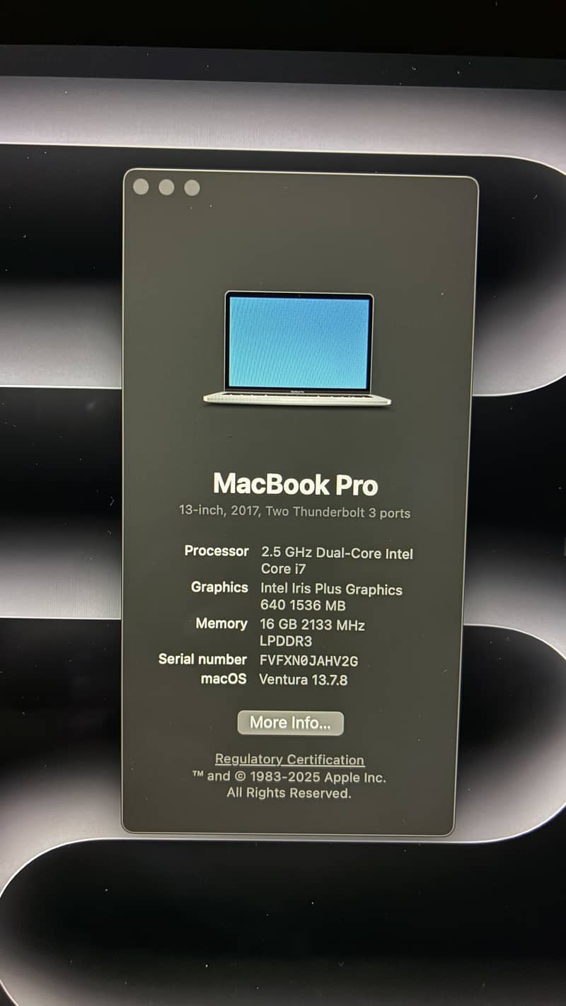 Macbook Pro 2017 8