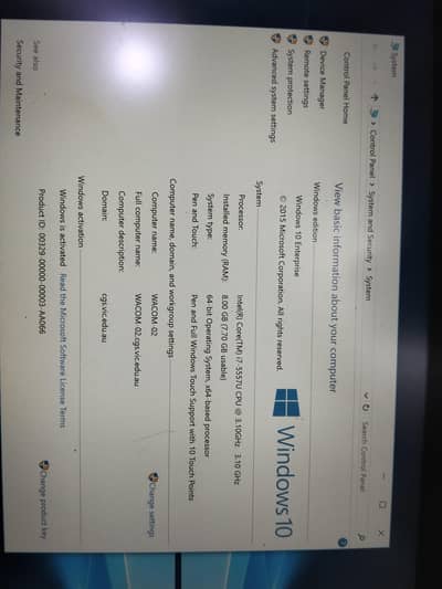 Wacom touch screen i7 5 Ger