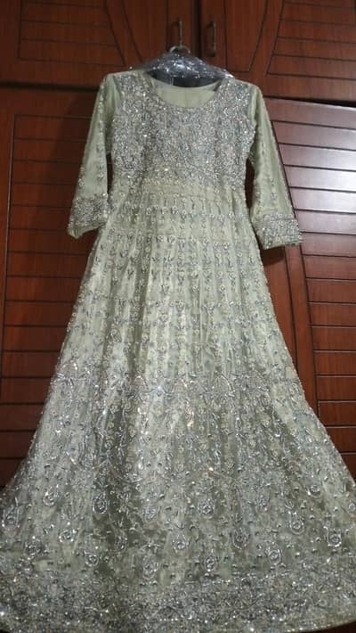 Bridal Maxi walima dress pistta green new look