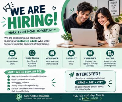 We are hiring Males and Females for online and office work