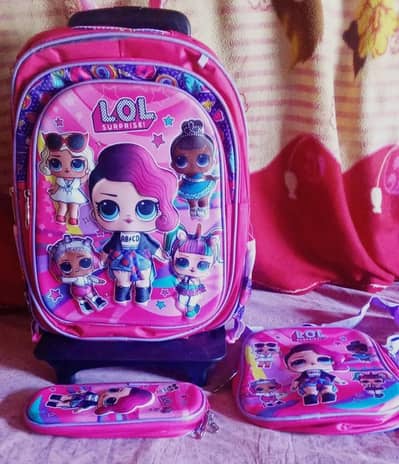 3 pcs baby girl school bag 1 to 3 class brand new