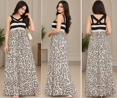 Trendy Abstract Print Maxi – Beautiful Summer Dress