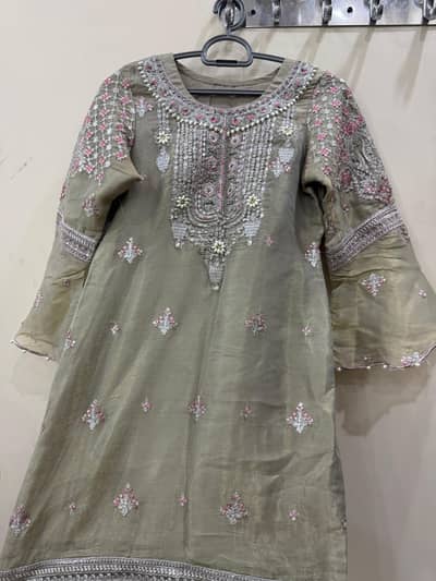 Pink Organza Suit with Dupatta