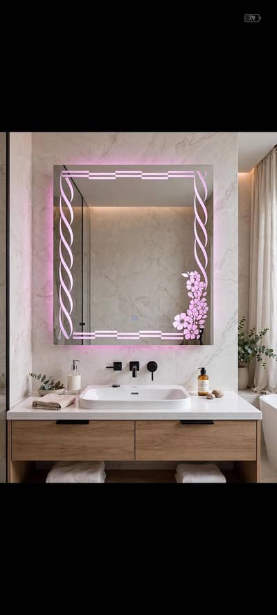 Touch LED mirrors with 3 different types of color . luxury design