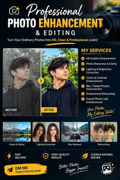 Professional Photo Editing & Old Photo Restoration | Only Rs. 50