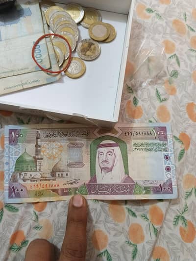 Saudi coins and notes