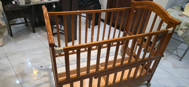 Premium Wooden Baby Cot and Cradle (Happy Angel Brand)