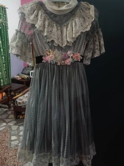 Elegant Grey Fancy Frock – Party Wear Dress
