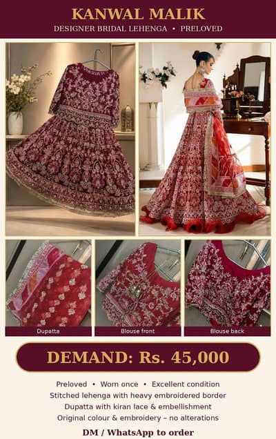 Kanwal Malik Designer Bridal Lehenga | Preloved