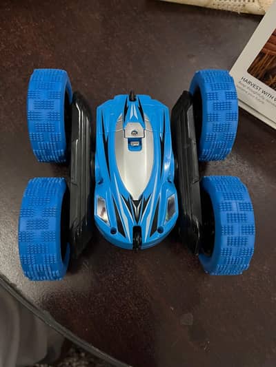 Blue RC Stunt Car 4 Wheels with 49MHz Remote Control
