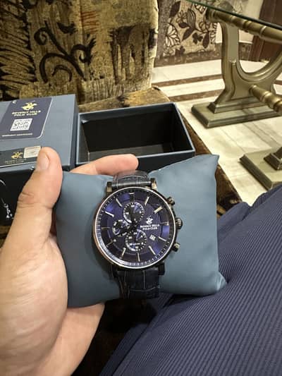 Beverly Hills Polo Club Men's Dark Blue Dial Multi Function
