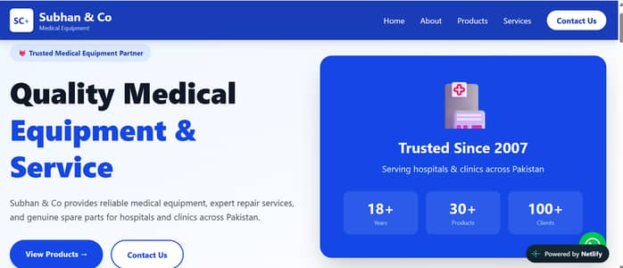 Ready-made Medical Equipment Website for Sale