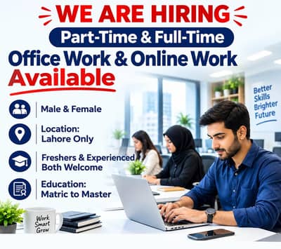 ONLINE WORK AND PART TIME WORK AVAILABLE FOR MALES AND FEMALES