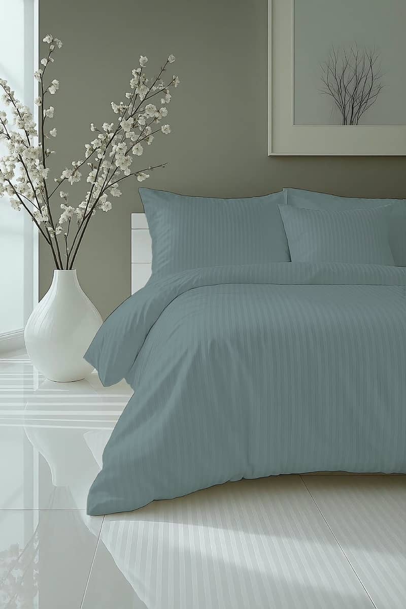 Bedsheet|Satin Stripes Bedsheet | Bed Sheet|Double Bedsheet| 1