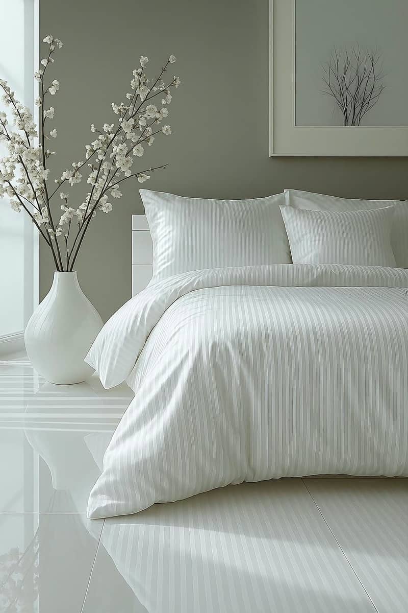 Bedsheet|Satin Stripes Bedsheet | Bed Sheet|Double Bedsheet| 10