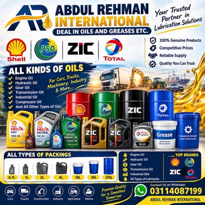PSO, Shell, Zic & Total | Engine Oil | Hydraulic Oil | Grease |