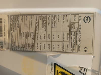 PEL  2 ton inverter hot cold ac. very less used