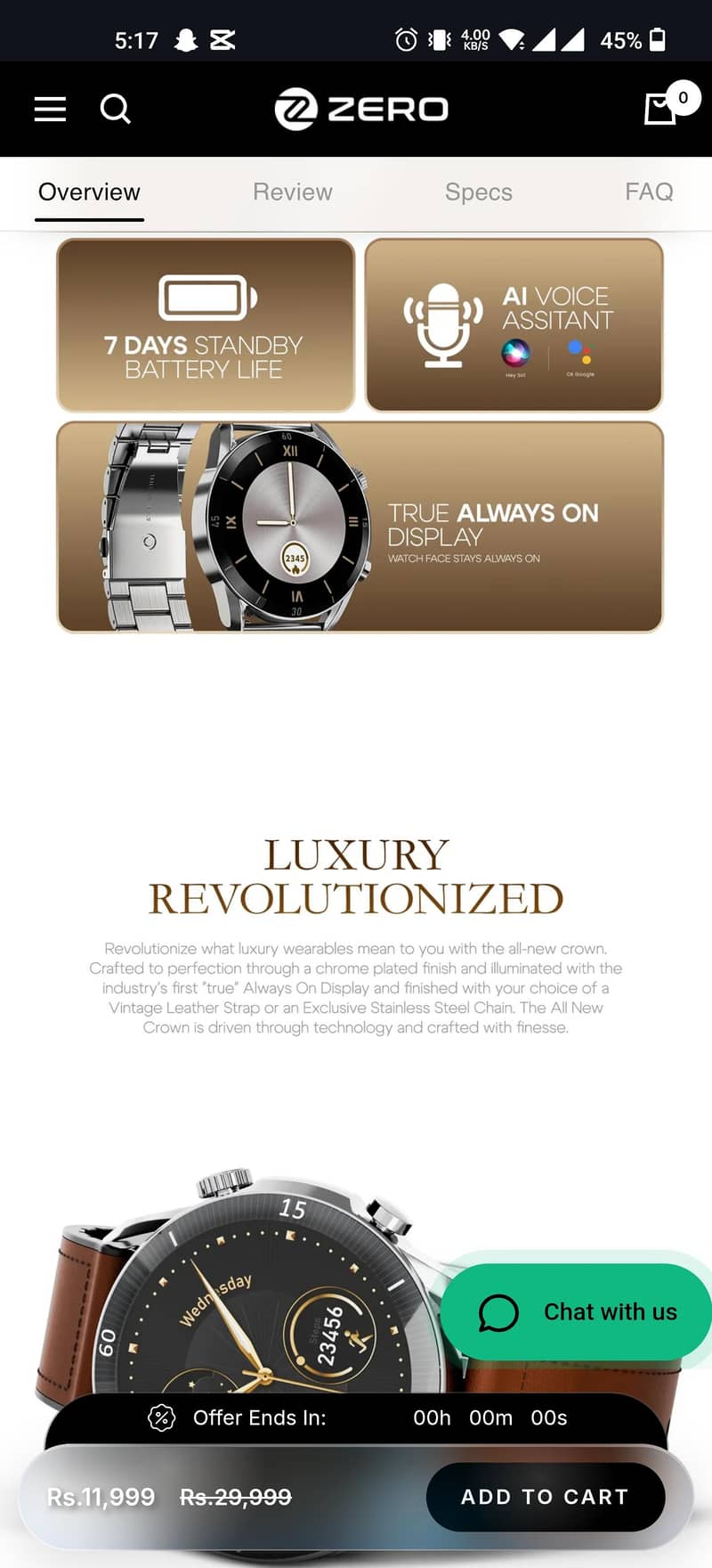 Zero Crown Smartwatch 4