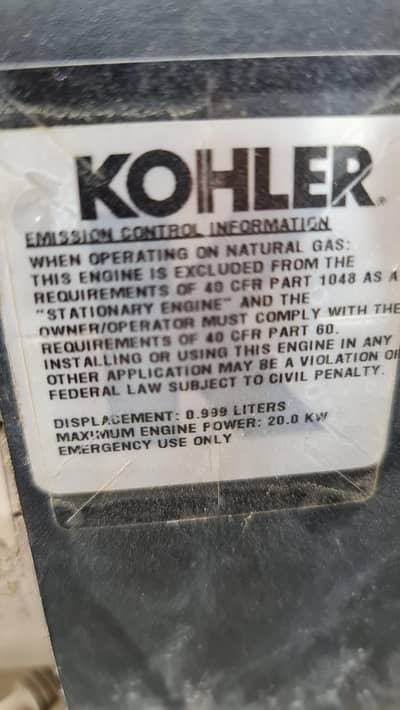 Used Kohler Gas genset