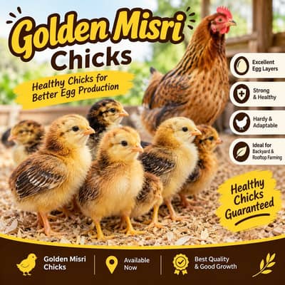 Golden Misri Day 1 Chicks 1000 Available on Date 07/10/26