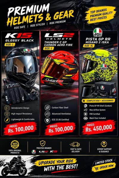 Helmets Premium Motorcycle & Gear | AGV Pista GP RR | LS2 Thunder C