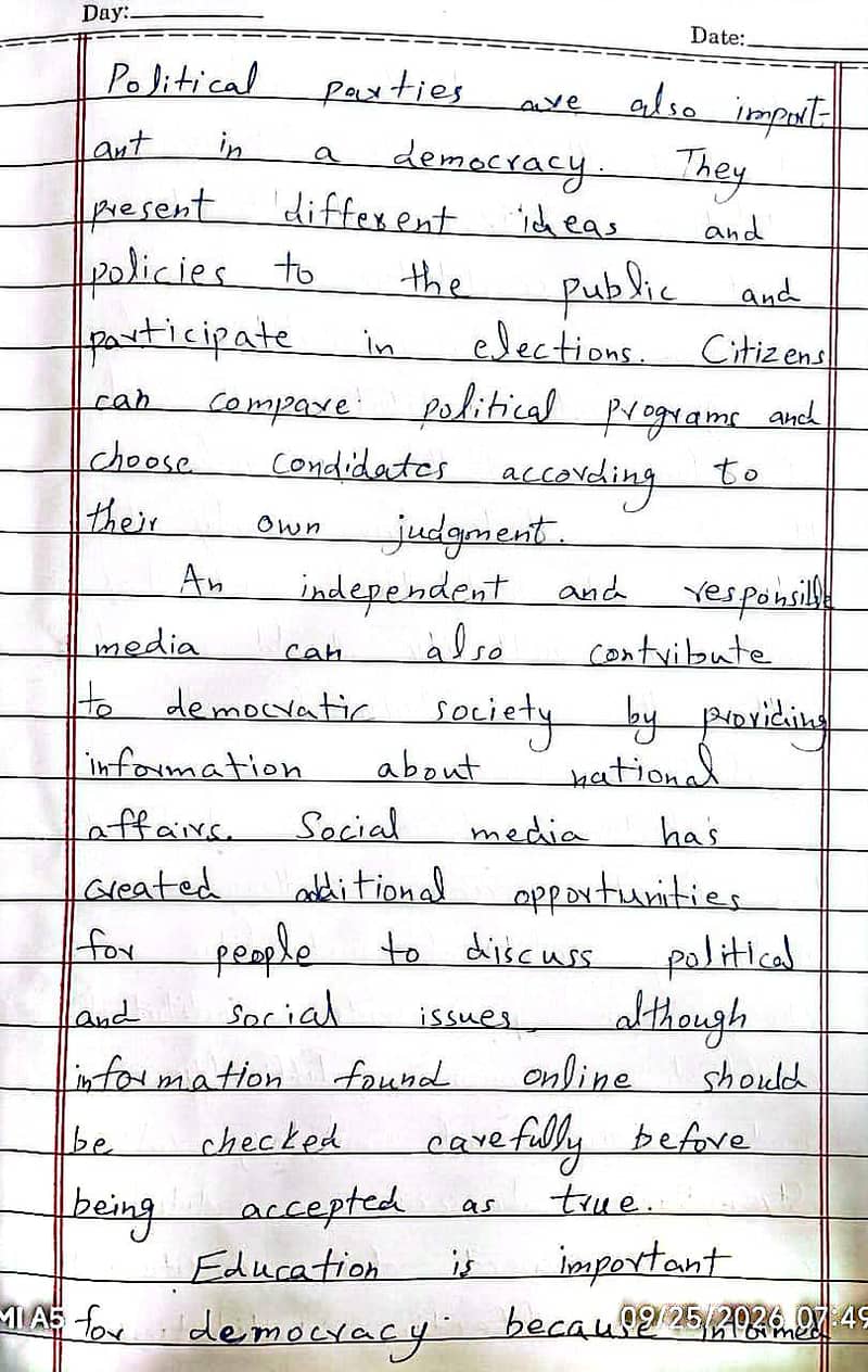 Hand written assignment 2
