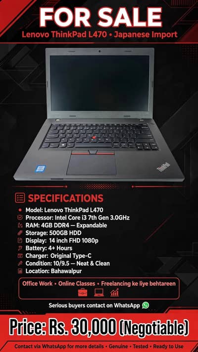 Lenovo ThinkPad Core i3 7th Gen