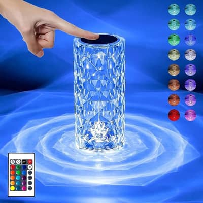 16 Colors Crystal Diamond Lamp With Remote & Touch - 1800