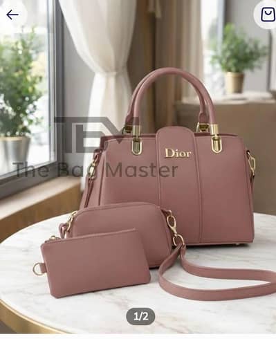 Dior pink leather handbag