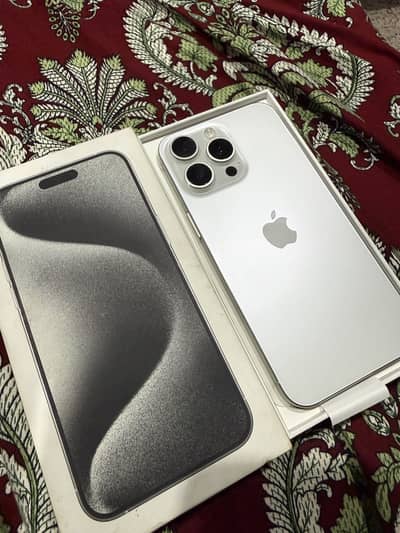 Apple iPhone 15 Pro Max jv 256 gb  white colour 10 by 10