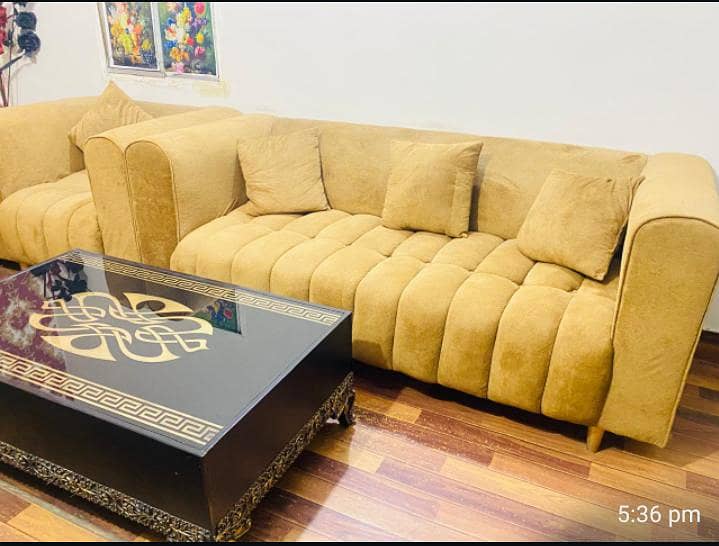 sofa set 6seater sofa 6 cussions 1 table 1