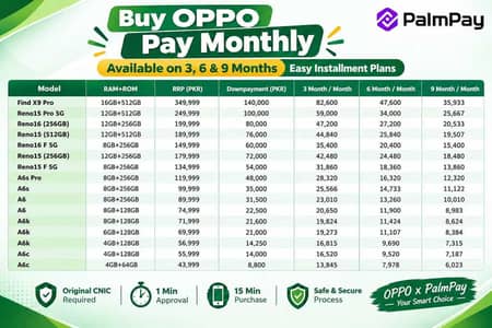 Oppo A6c/A6k/A6/A6s/A6s Pro/Reno 16 Available on Easy Instalment