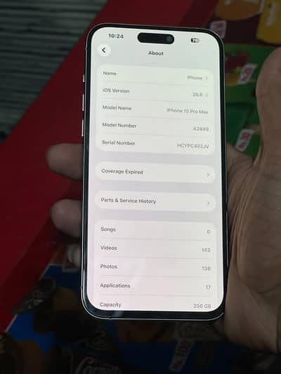 Bettery 84 10 by 10 iPhone 15 Pro Max Jv ha Jv 256 gb panal change