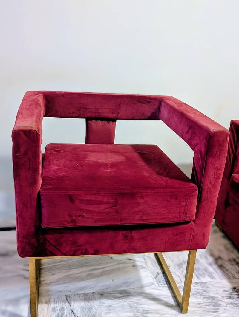 Red Valvet Sofa Set 1