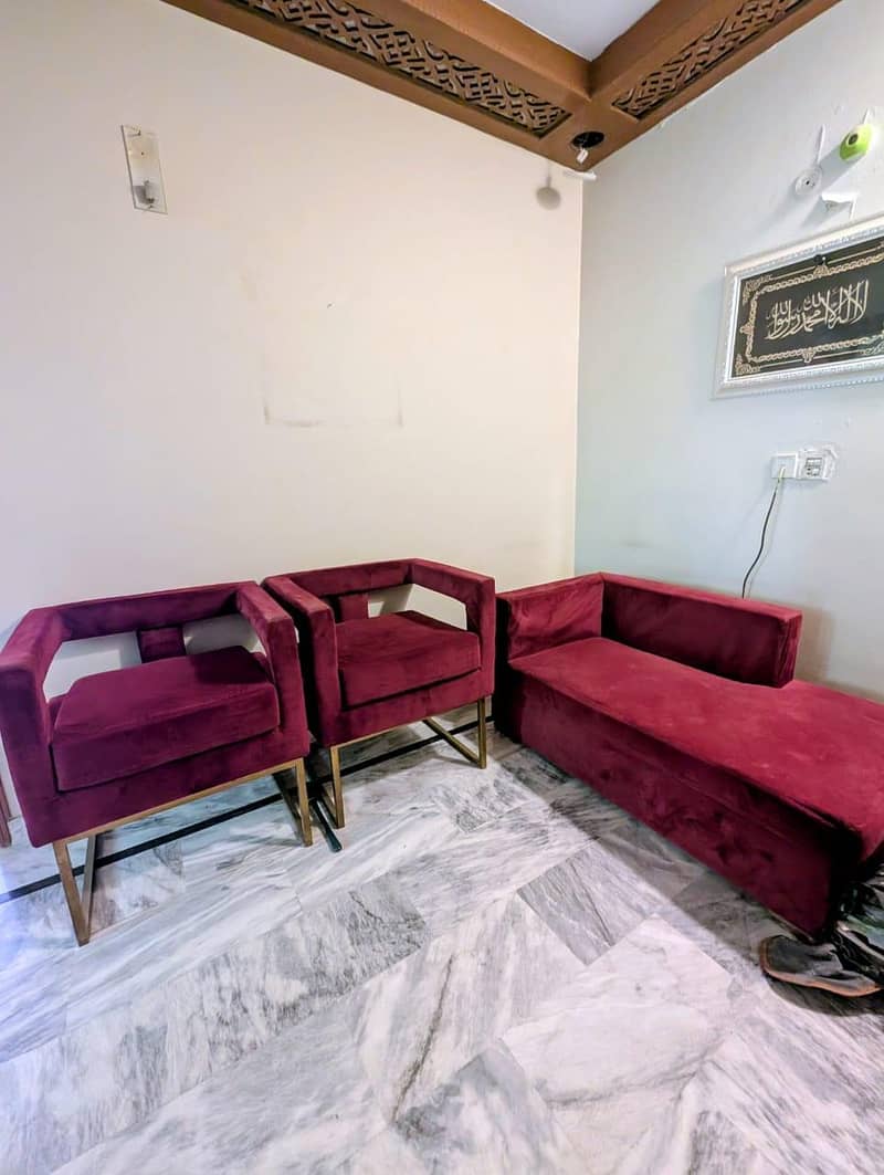 Red Valvet Sofa Set 2