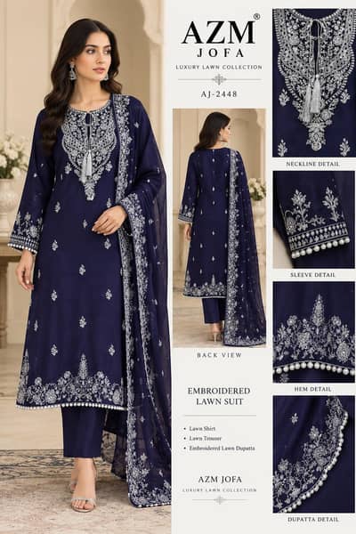 “Elegant purple silver Embroidered Suit | Party Wear | Eastern Dress”