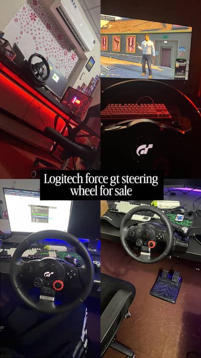 Logitech driving force gt steering wheel for sale with pedals
