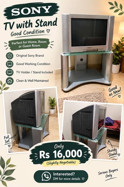 Sony Original TV with Stand/Holder – Good Condition