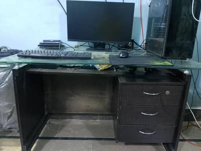 Office and Reception table glass top, glass top table