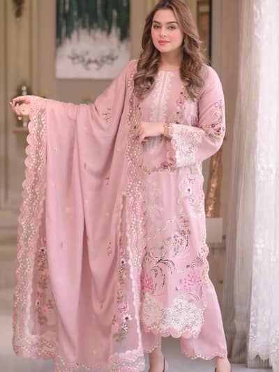 Women 3 pcs embroidered suit