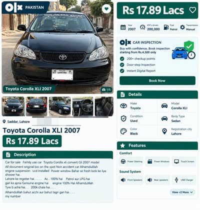 Toyota Corolla XLI 2007