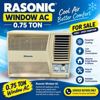 0.75 Ton Window AC – Used, Good Condition – For Sale