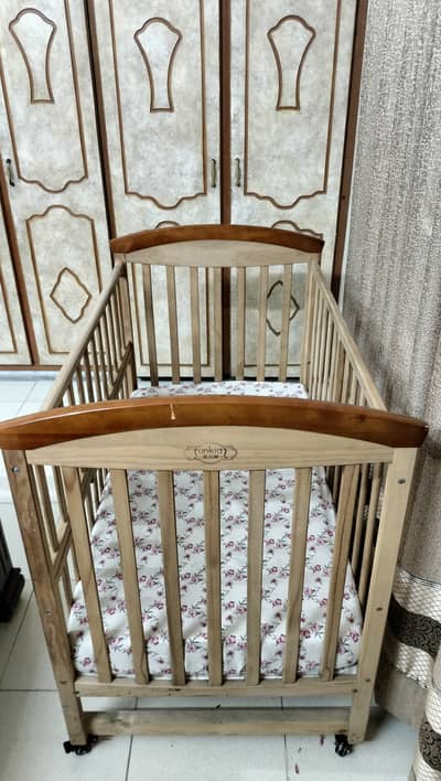 Al-fateh baby cot + Al-khair mattress + 1 fitted sheet