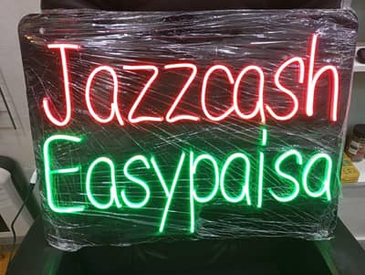JAZZCASH & EASYPAISA NEON BOARD (2×1.5 ft)
