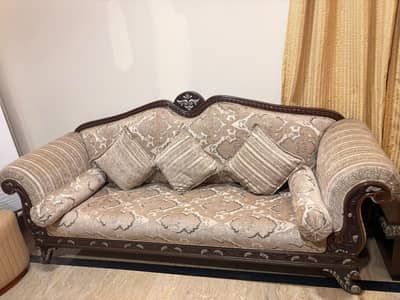 3-2-1 seater wooden luxury sofa set