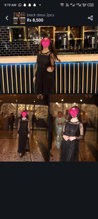2pc black dress