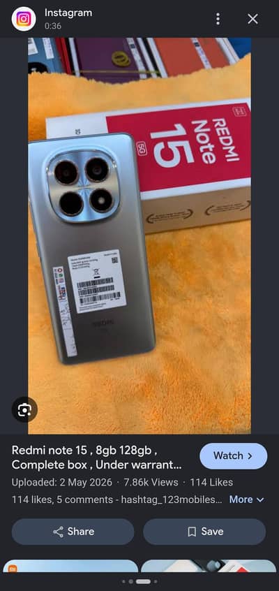 Xiaomi Redmi Note 15 box pack for sale