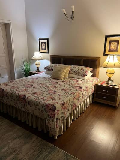 Queen size Bed with Side tables and Foam mattress