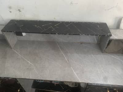 Shop cash counter table /black marble  design with lock drawer